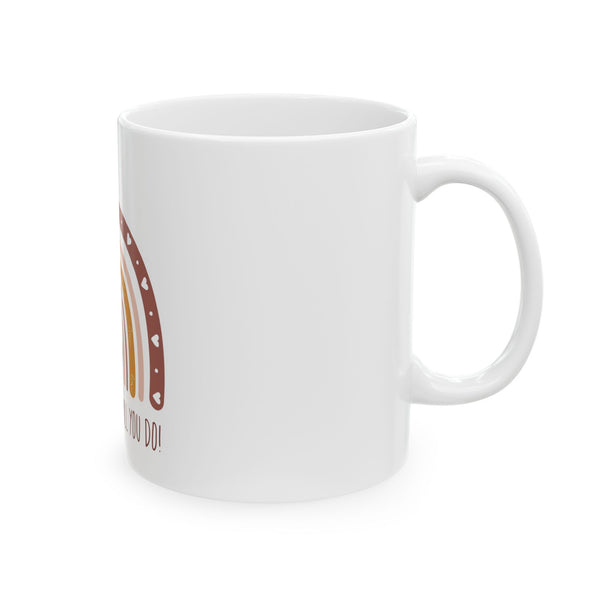 Mocha Boho Thank You Rainbow Ceramic Mug - Gift for Teachers & Friends Imaginate 1111