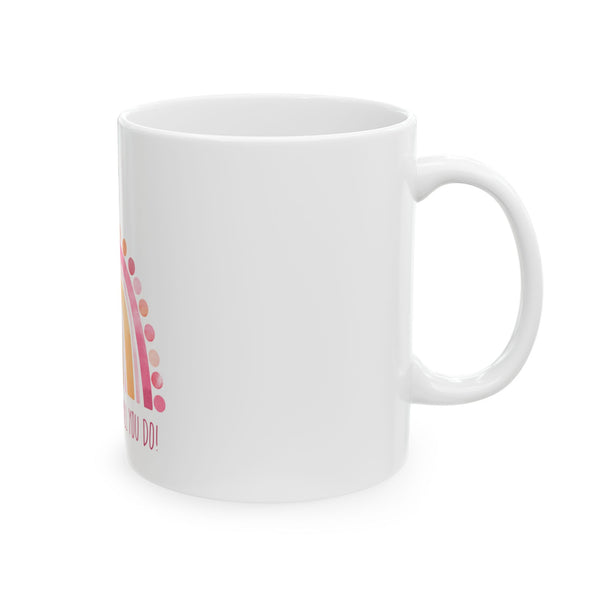 Pink Boho Thank You Rainbow Ceramic Mug - Gift for Teachers & Friends Imaginate 1111
