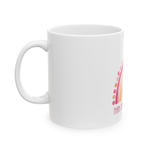 Pink Boho Thank You Rainbow Ceramic Mug - Gift for Teachers & Friends Imaginate 1111