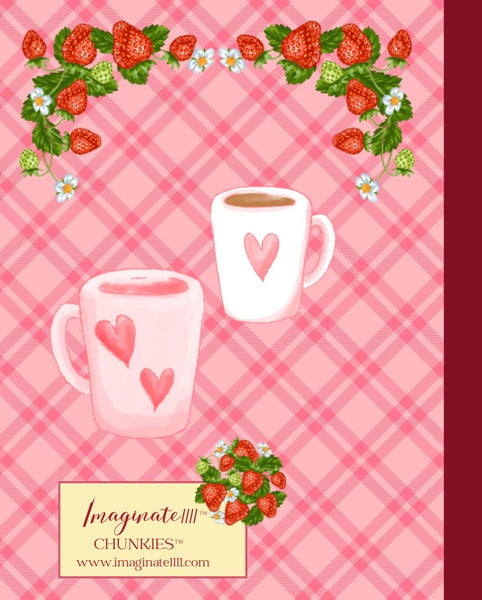 Imaginate 1111 Strawberry Tea Time Pink Plaid Ifeanyi C. Oshun Chunkies(tm) Notebook | Composition Book College Ruled 8.5" x 11" 150 Pages Paperback