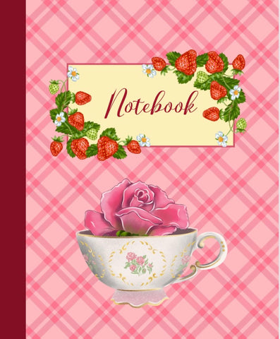 Imaginate 1111 Strawberry Tea Time Pink Plaid Ifeanyi C. Oshun Chunkies(tm) Notebook | Composition Book College Ruled 8.5" x 11" 150 Pages Paperback