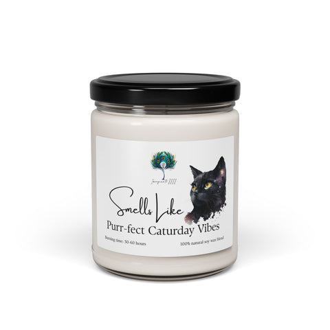 Smells Like Purrfect Caturday Vibes Imaginate 1111 Soy Candle - 9oz Scented Candle for Gifts, Relaxation & Celebrations