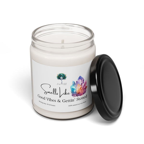 Smells Like Good Vibes & Gettin’ Stoned Imaginate 1111 Soy Candle - 9oz Scented Candle for Gifts, Relaxation & Celebrations