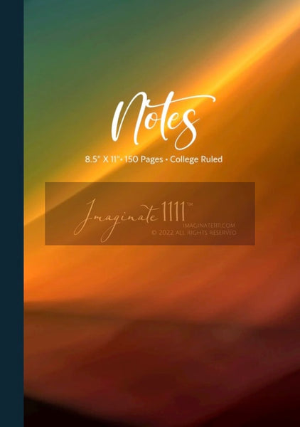 Desert Sunset Abstract Composition Book 8.5 X 11 College Ruled Lined Paper 150 Pages: Ifeanyi C.